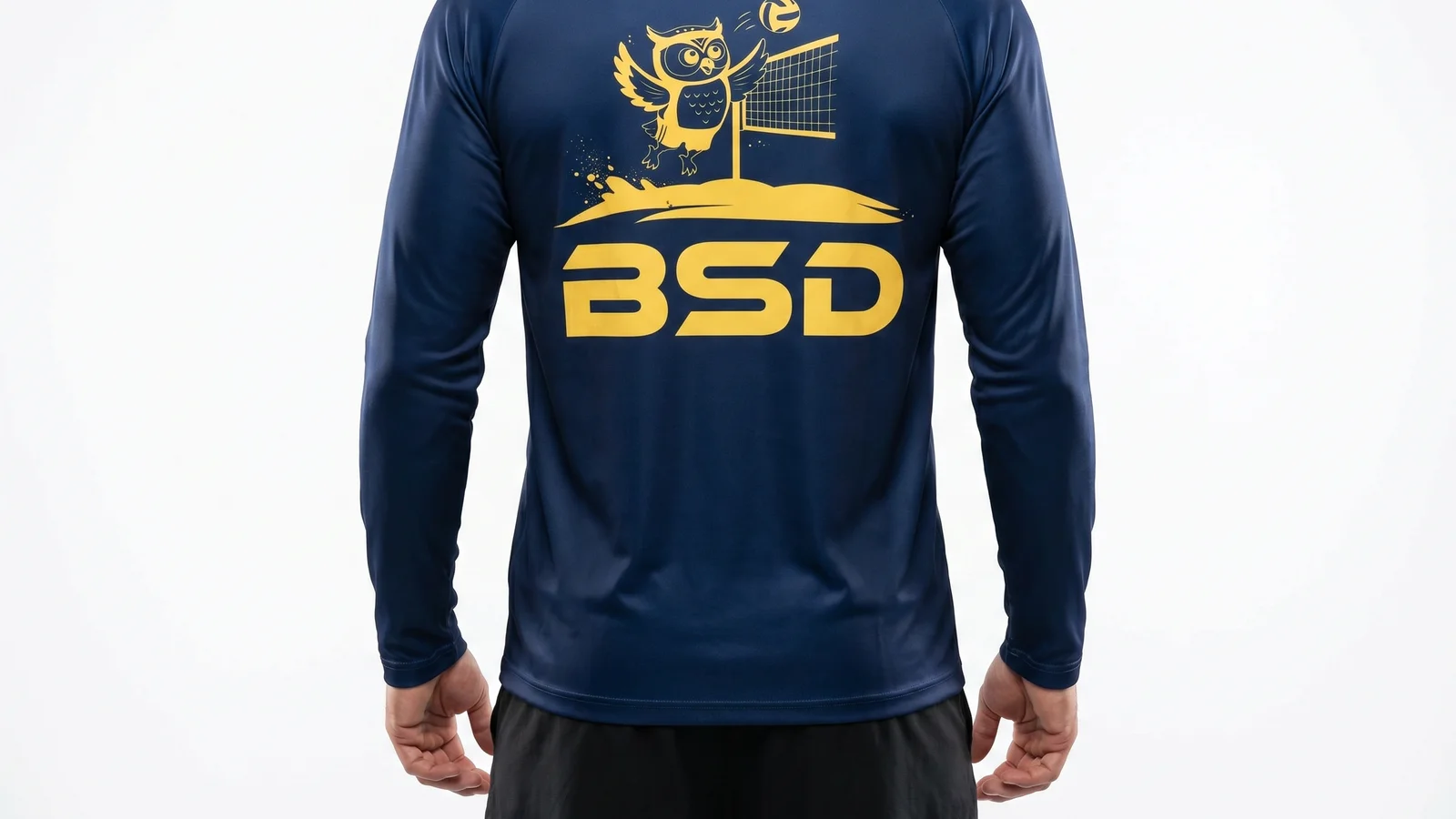 T-shirt manches longues BSD, graphisme chouette au dos